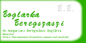 boglarka beregszaszi business card